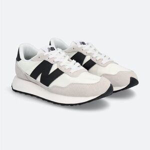 New Balance White, Black and Light Gray Sneakers